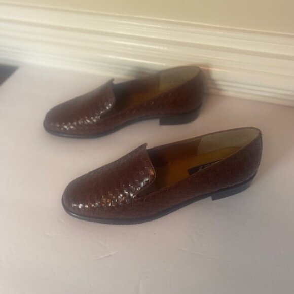 Selby Corrine Woven Leather Women's Brown Loafer, size 6.5 - Picture 3 of 7